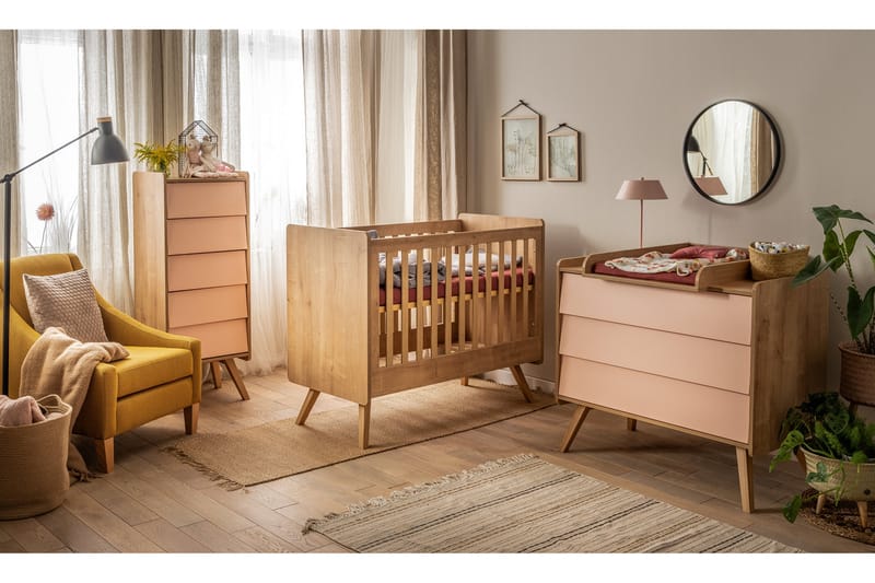 Vintage Sprinkelseng 70x140 cm Tre/Natur - Ek - Møbler - Barnemøbler - Barneseng & Juniorseng - Sprinkelseng