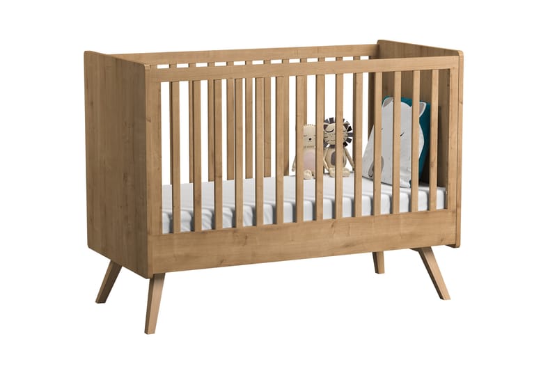 Vintage Sprinkelseng 70x140 cm Tre/Natur - Ek - Møbler - Barnemøbler - Barneseng & Juniorseng - Sprinkelseng