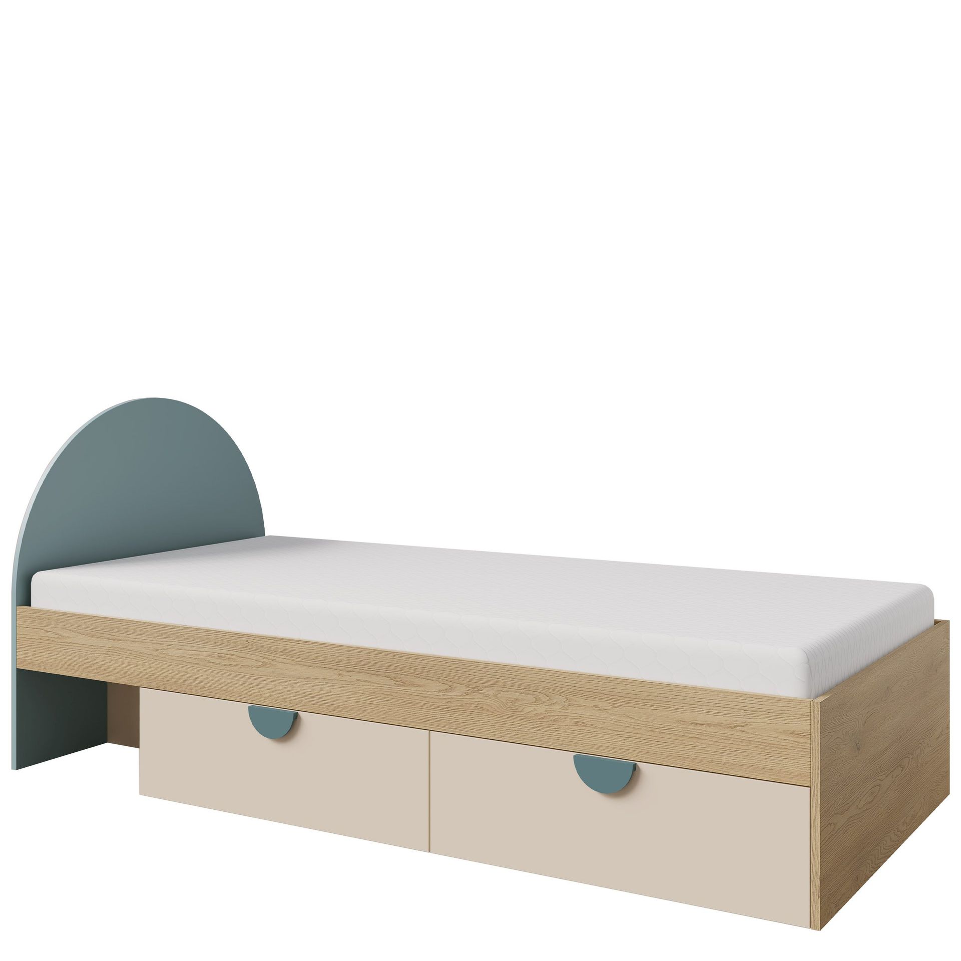 Zarek Juniorseng 90x200 cm - Brun, blå og beige