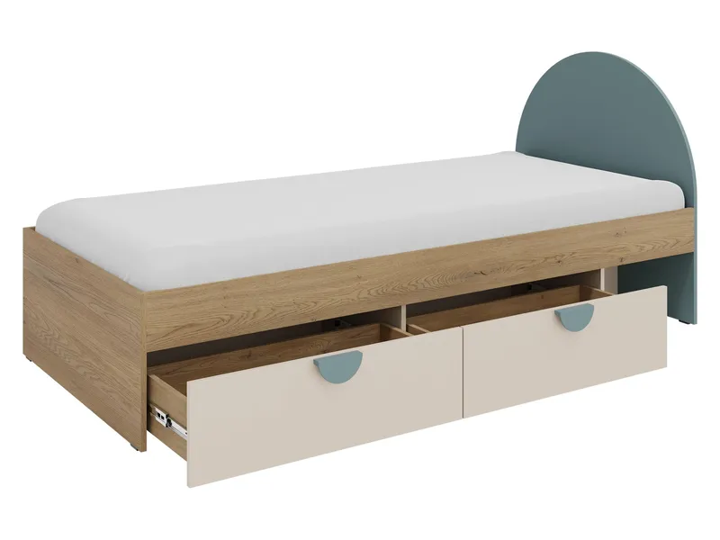 Zarek Juniorseng 90x200 cm - Brun, rosa og beige - Møbler - Barnemøbler - Barneseng & Juniorseng