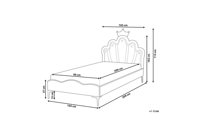 Barneseng Rubian - Hvit, Svart - Møbler - Barnemøbler - Barneseng & Juniorseng