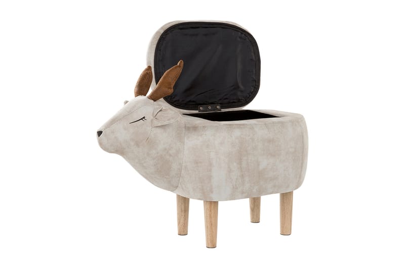 Gottsegen Sittepuff med Oppbevaring - Beige - Møbler - Barnemøbler - Barnestol - Barnekrakk