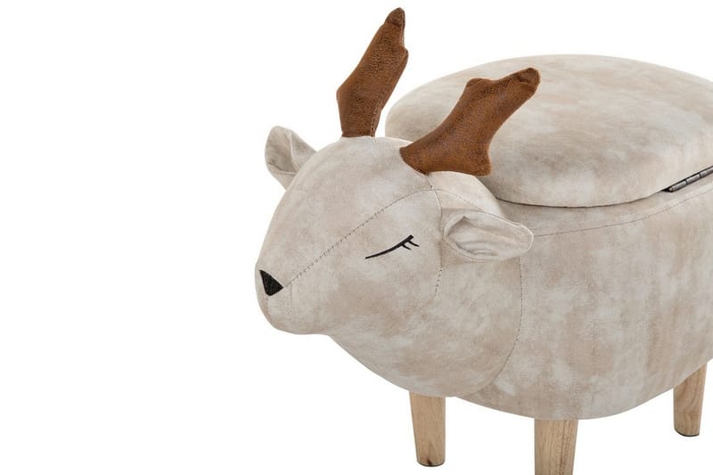 Gottsegen Sittepuff med Oppbevaring - Beige - Møbler - Barnemøbler - Barnestol - Barnekrakk