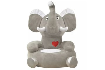 Barnestol plysj elefant grå - Grå - Møbler - Barnemøbler - Barnestol - Barnelenestol