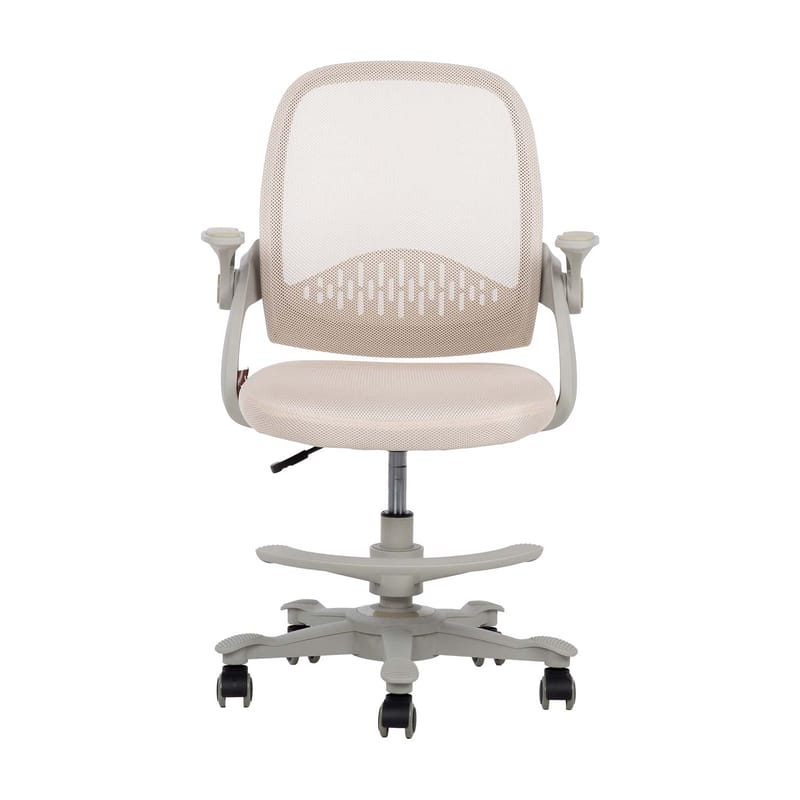 Barneskrivebordsstol HOME4YOU Emmy med fotskammel Beige - beige - Møbler - Barnemøbler - Barnestol - Skrivebordstol barn