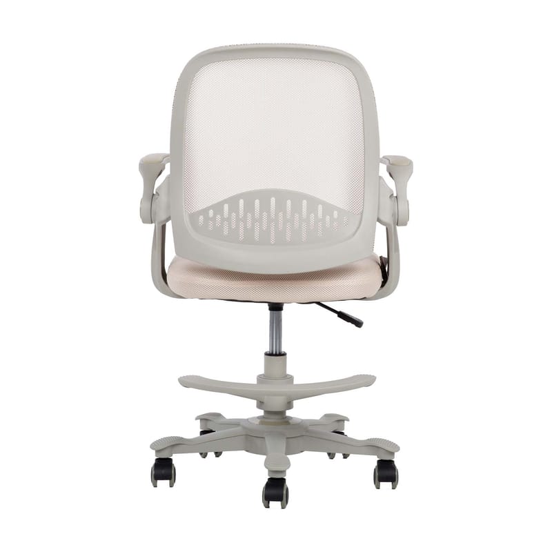 Barneskrivebordsstol HOME4YOU Emmy med fotskammel Beige - beige - Møbler - Barnemøbler - Barnestol - Skrivebordstol barn