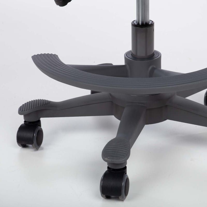 Barneskrivebordsstol HOME4YOU Emmy med fotskammel Grå - grå - Møbler - Barnemøbler - Barnestol - Skrivebordstol barn