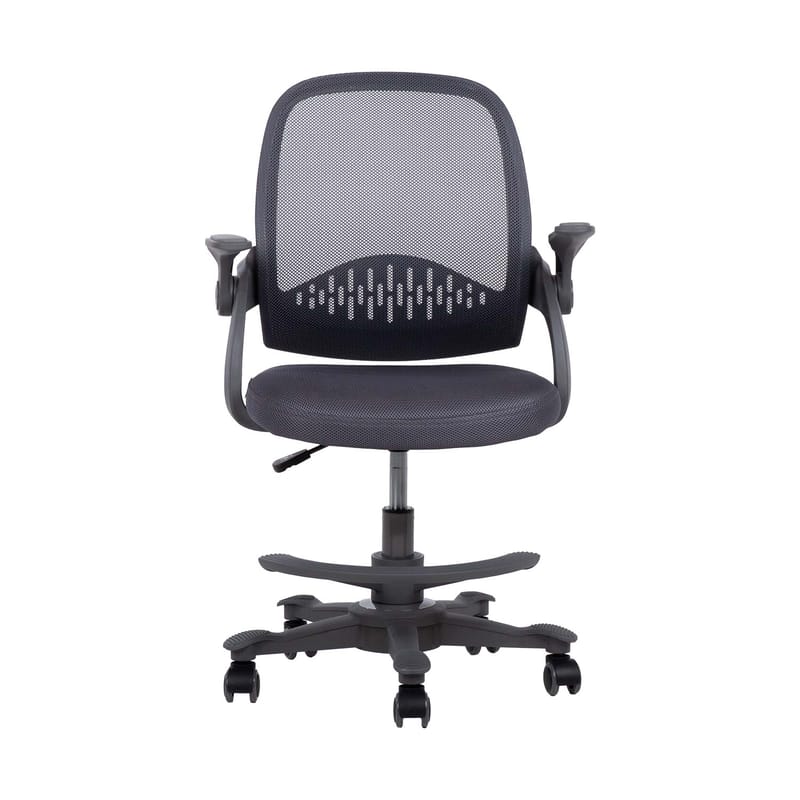 Barneskrivebordsstol HOME4YOU Emmy med fotskammel Grå - grå - Møbler - Barnemøbler - Barnestol - Skrivebordstol barn