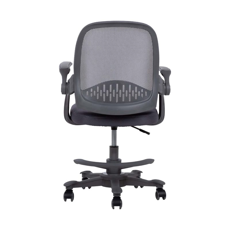 Barneskrivebordsstol HOME4YOU Emmy med fotskammel Grå - grå - Møbler - Barnemøbler - Barnestol - Skrivebordstol barn