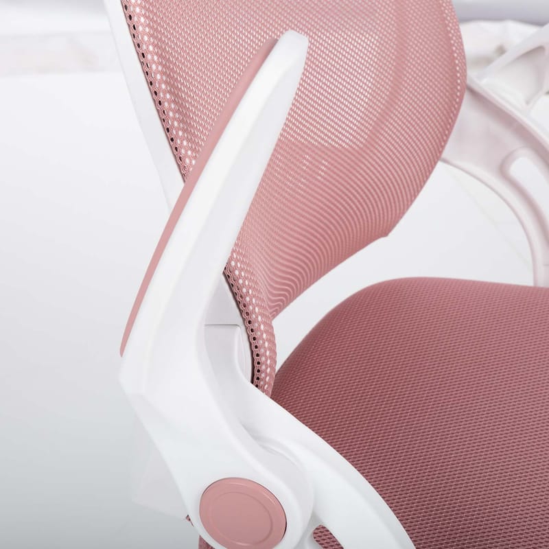 Barneskrivebordsstol HOME4YOU Emmy med fotskammel Rosa - rosa - Møbler - Barnemøbler - Barnestol - Skrivebordstol barn