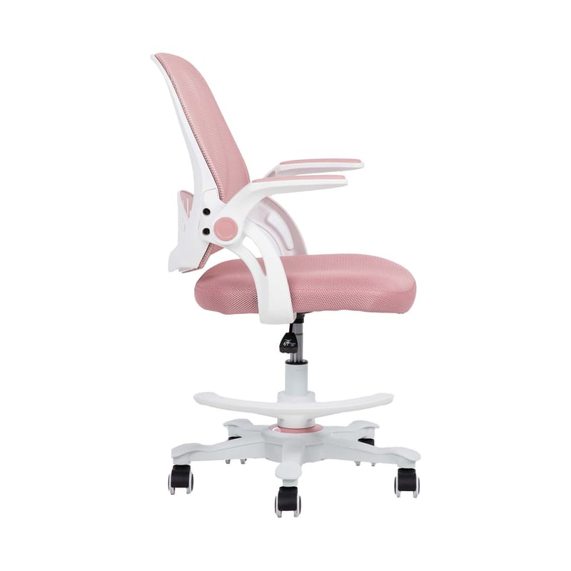 Barneskrivebordsstol HOME4YOU Emmy med fotskammel Rosa - rosa - Møbler - Barnemøbler - Barnestol - Skrivebordstol barn