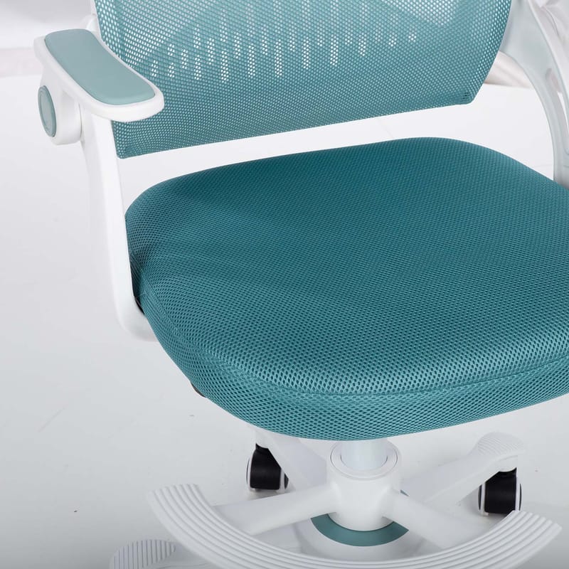 Barneskrivebordsstol HOME4YOU Emmy med fotskammel Turkis - turkis - Møbler - Barnemøbler - Barnestol - Skrivebordstol barn