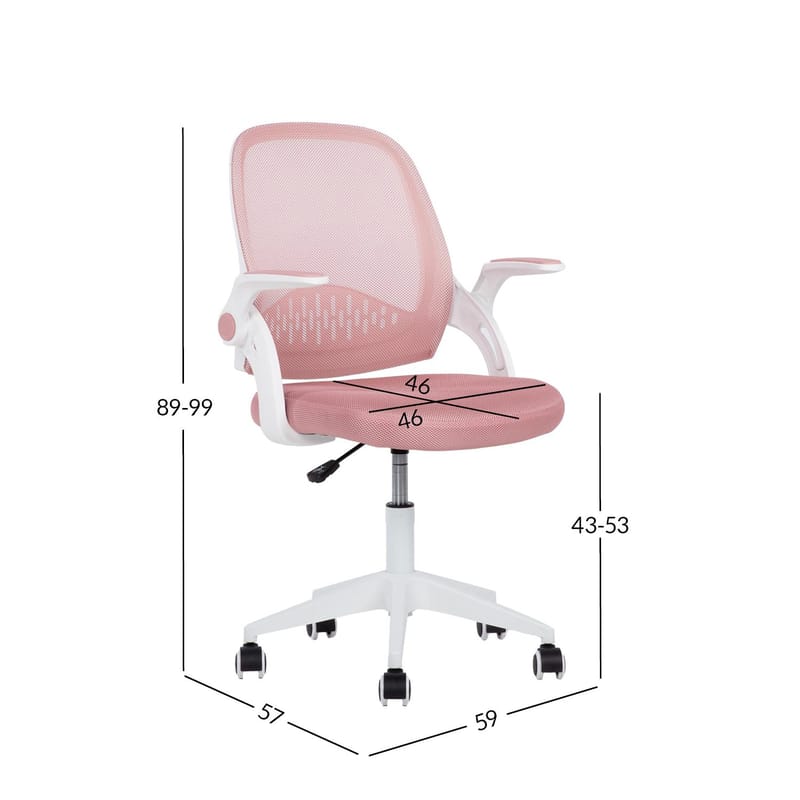 Barneskrivebordsstol HOME4YOU Emmy Rosa - Rosa - Møbler - Barnemøbler - Barnestol - Skrivebordstol barn