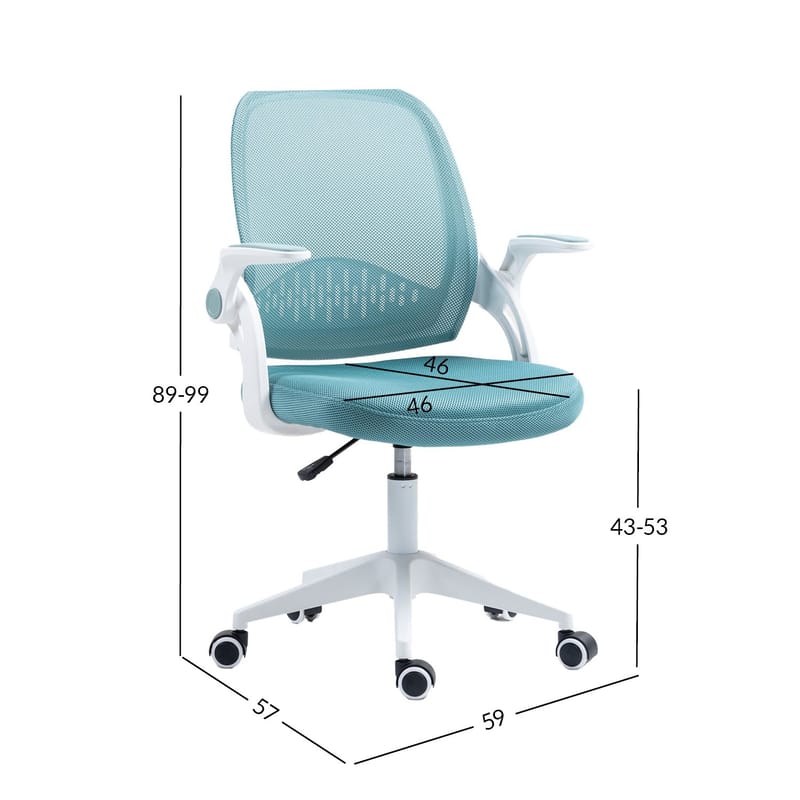 Barneskrivebordsstol HOME4YOU Emmy Turkis - Turkis - Møbler - Barnemøbler - Barnestol - Skrivebordstol barn