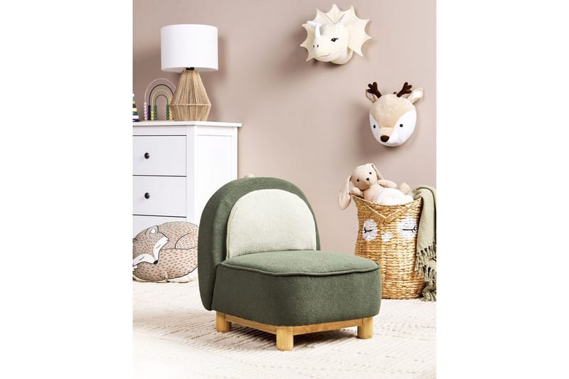 Barnestol Faborg Grønn/lyst tre/beige - Grønn/lyst tre/beige - Møbler - Barnemøbler - Barnestol - Barnelenestol