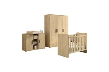 Byrå med skötbord Baby Säng Garderob Jaxx Sam Jaxx oak - Møbler - Barnemøbler - Barnemøbelsett