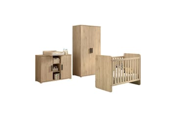 Byrå med skötbord Baby Säng Garderob Jaxx Sam Jaxx oak - Møbler - Barnemøbler - Barnemøbelsett