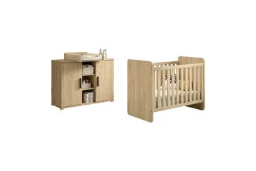 Byrå med skötbord Baby Säng Jaxx Sam Jaxx oak - Møbler - Barnemøbler - Barnemøbelsett