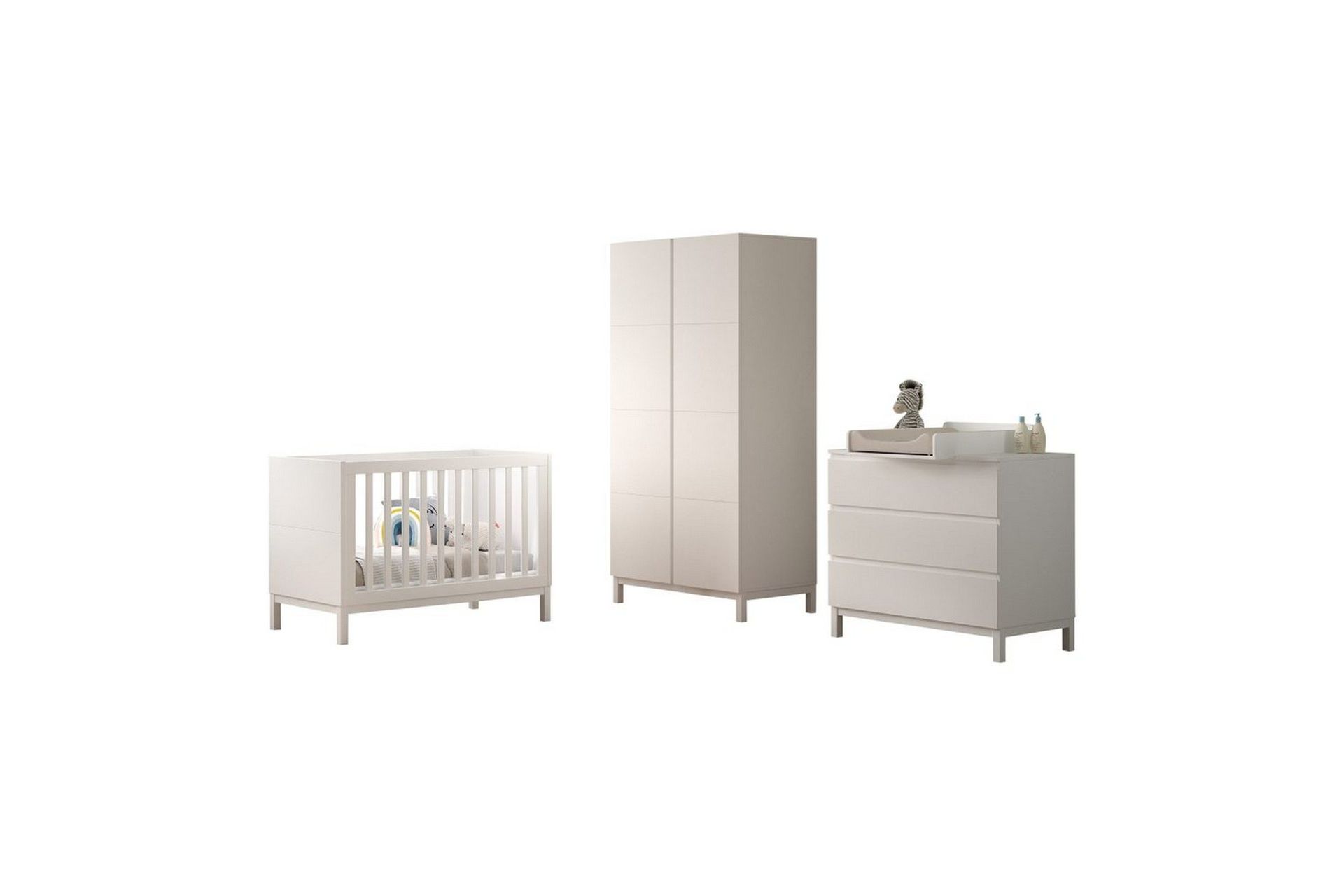 Byrå med skötbord babysäng garderob Jaxx Eva Jaxx White -