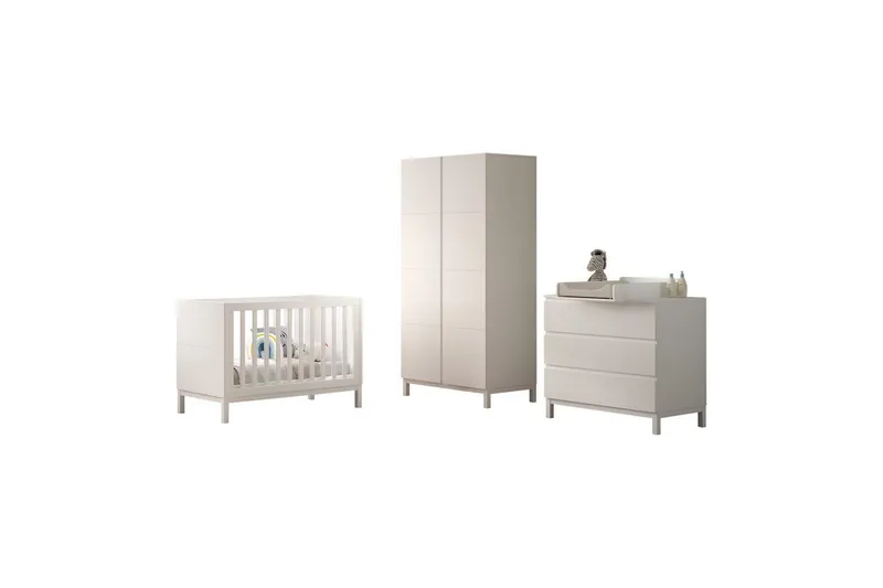 Byrå med skötbord babysäng garderob Jaxx Eva Jaxx White, undefined