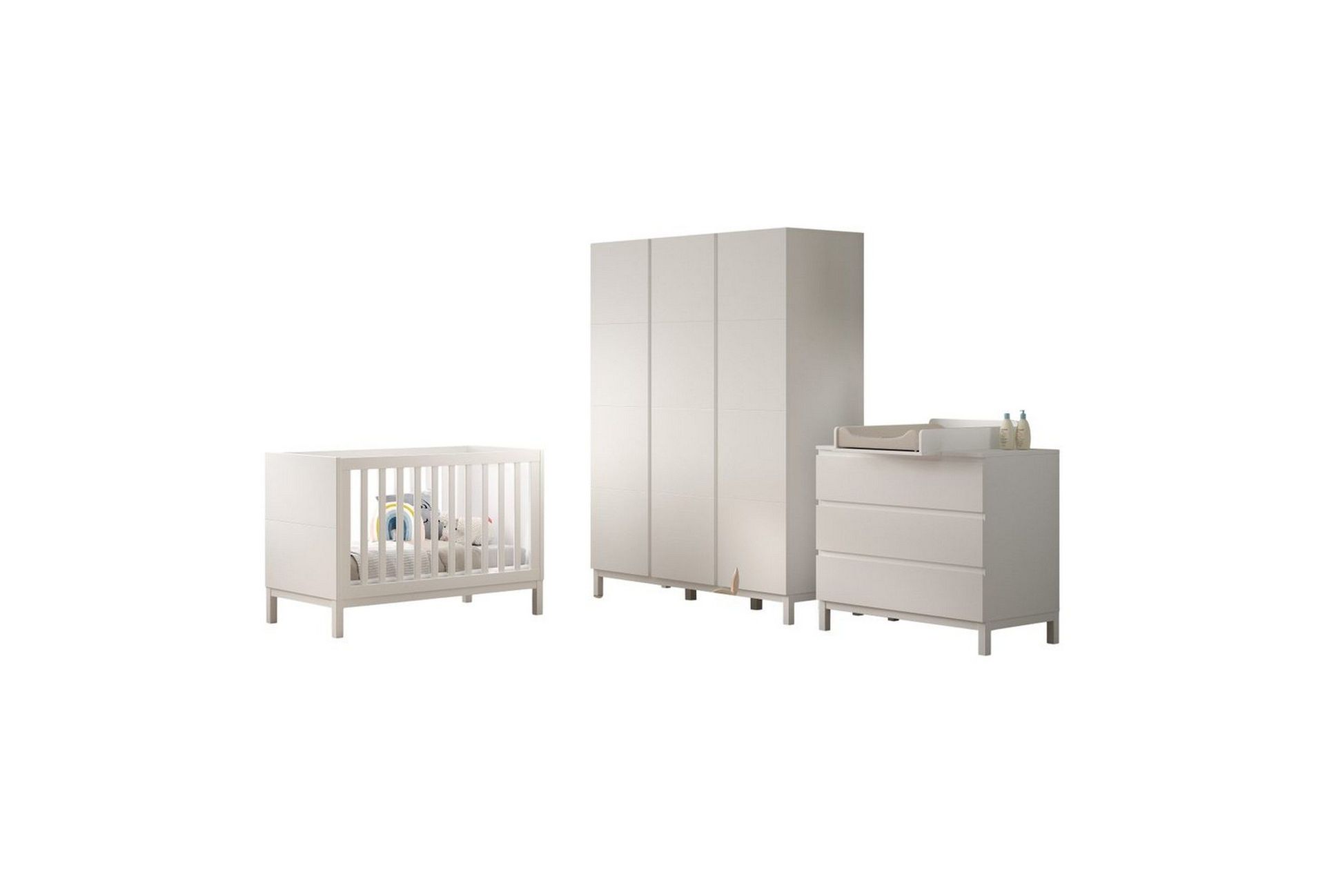 Byrå med skötbord babysäng garderob Jaxx Eva Jaxx White -