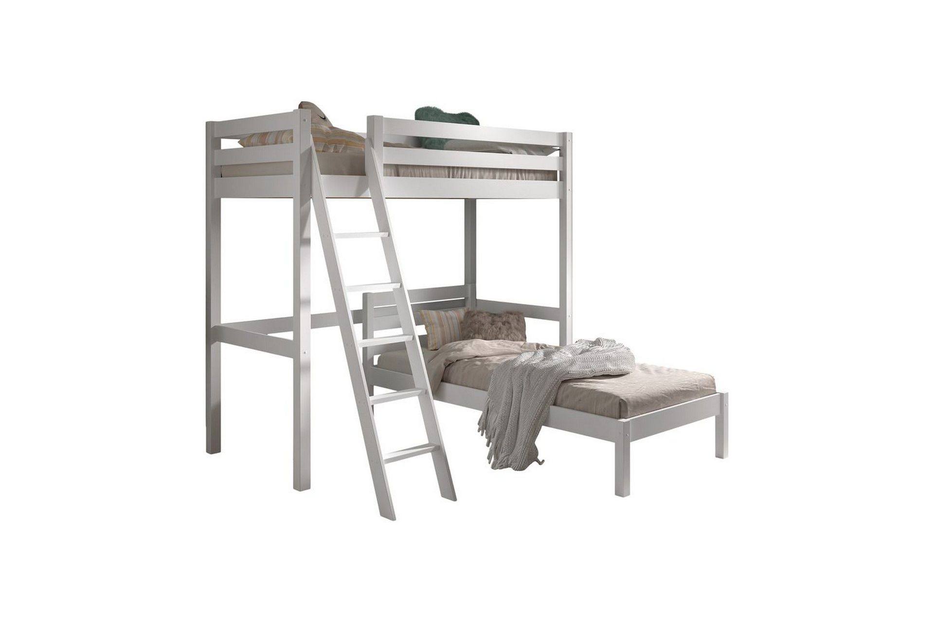Enkeltseng og matchende sammenrullbar ryggelamellbunn Pino Mezzanine 90 x 200 cm - 90 x 200 cm