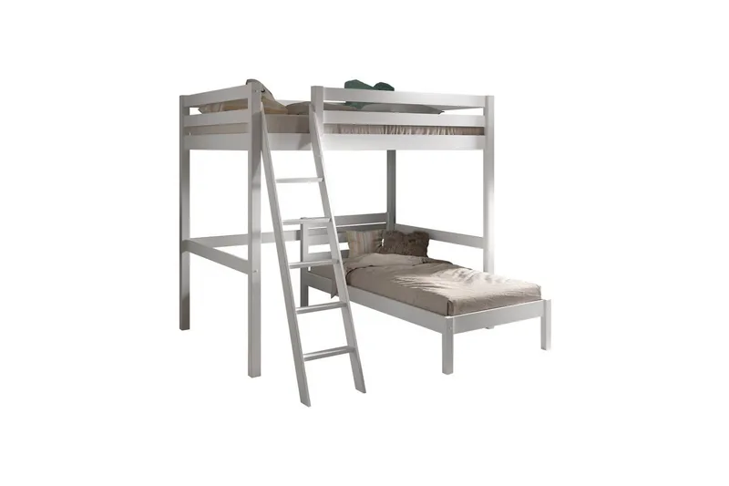 Enkeltseng og matchende sammenrullbar ryggelamellbunn Pino Mezzanine 140 x 200 cm, 140 x 200 cm