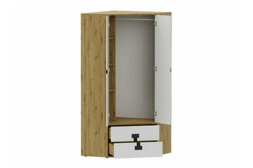 Castlebay Barneskap 88x191 cm - Hvid - Møbler - Barnemøbler - Oppbevaring barnerom - Skap barnerom
