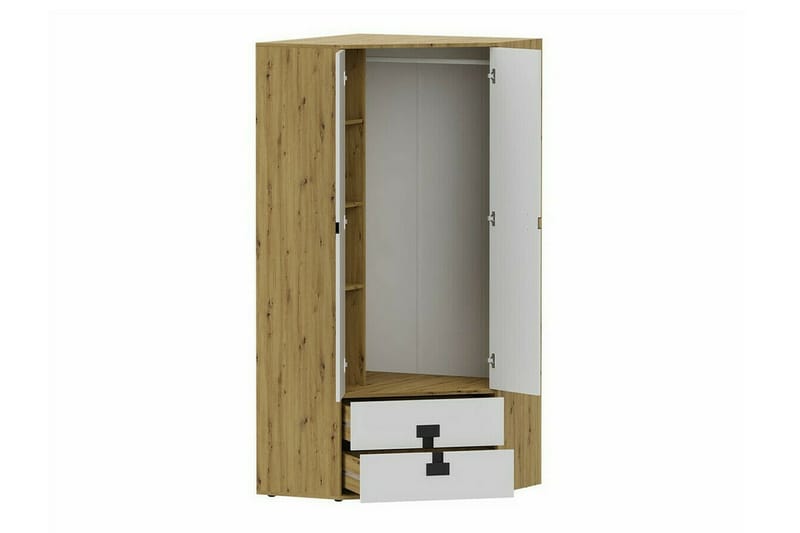 Castlebay Barneskap 88x191 cm - Hvid - Møbler - Barnemøbler - Oppbevaring barnerom - Skap barnerom