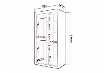 Dunvegan Garderobe 100x200 cm - Svart - Møbler - Barnemøbler - Oppbevaring barnerom - Skap barnerom