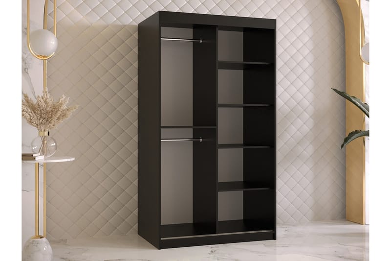 Dunvegan Garderobe 100x200 cm - Svart - Møbler - Barnemøbler - Oppbevaring barnerom - Skap barnerom