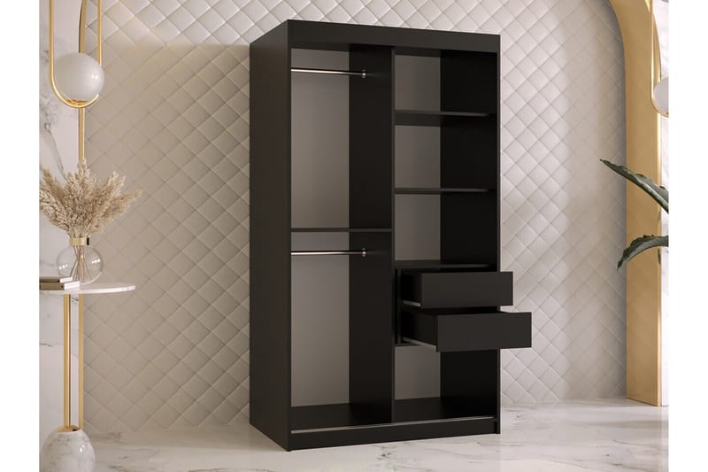 Dunvegan Garderobe 100x200 cm - Svart - Møbler - Barnemøbler - Oppbevaring barnerom - Skap barnerom