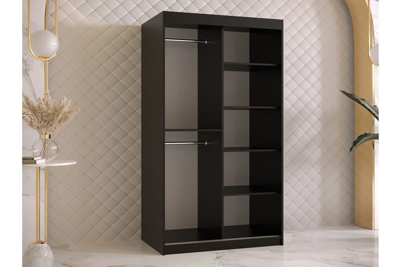 Dunvegan Garderobe 100x200 cm - Svart - Møbler - Barnemøbler - Oppbevaring barnerom - Skap barnerom