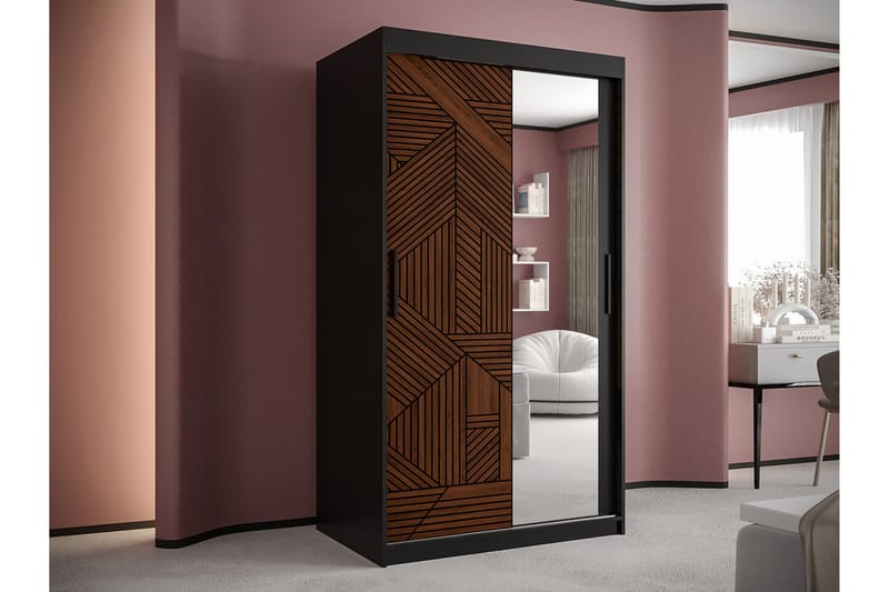 Dunvegan Garderobe 100x200 cm - Svart - Møbler - Barnemøbler - Oppbevaring barnerom - Skap barnerom