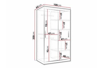 Dunvegan Garderobe 100x200 cm - Svart - Møbler - Barnemøbler - Oppbevaring barnerom - Skap barnerom