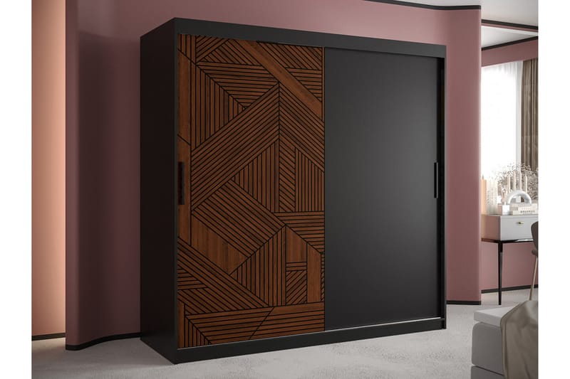 Dunvegan Garderobe 180x200 cm - Svart - Møbler - Barnemøbler - Oppbevaring barnerom - Skap barnerom