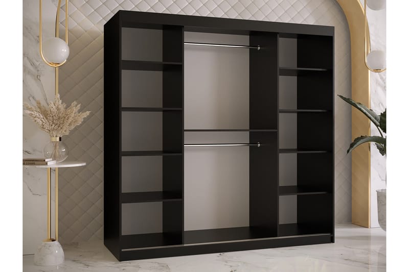 Dunvegan Garderobe 180x200 cm - Svart - Møbler - Barnemøbler - Oppbevaring barnerom - Skap barnerom