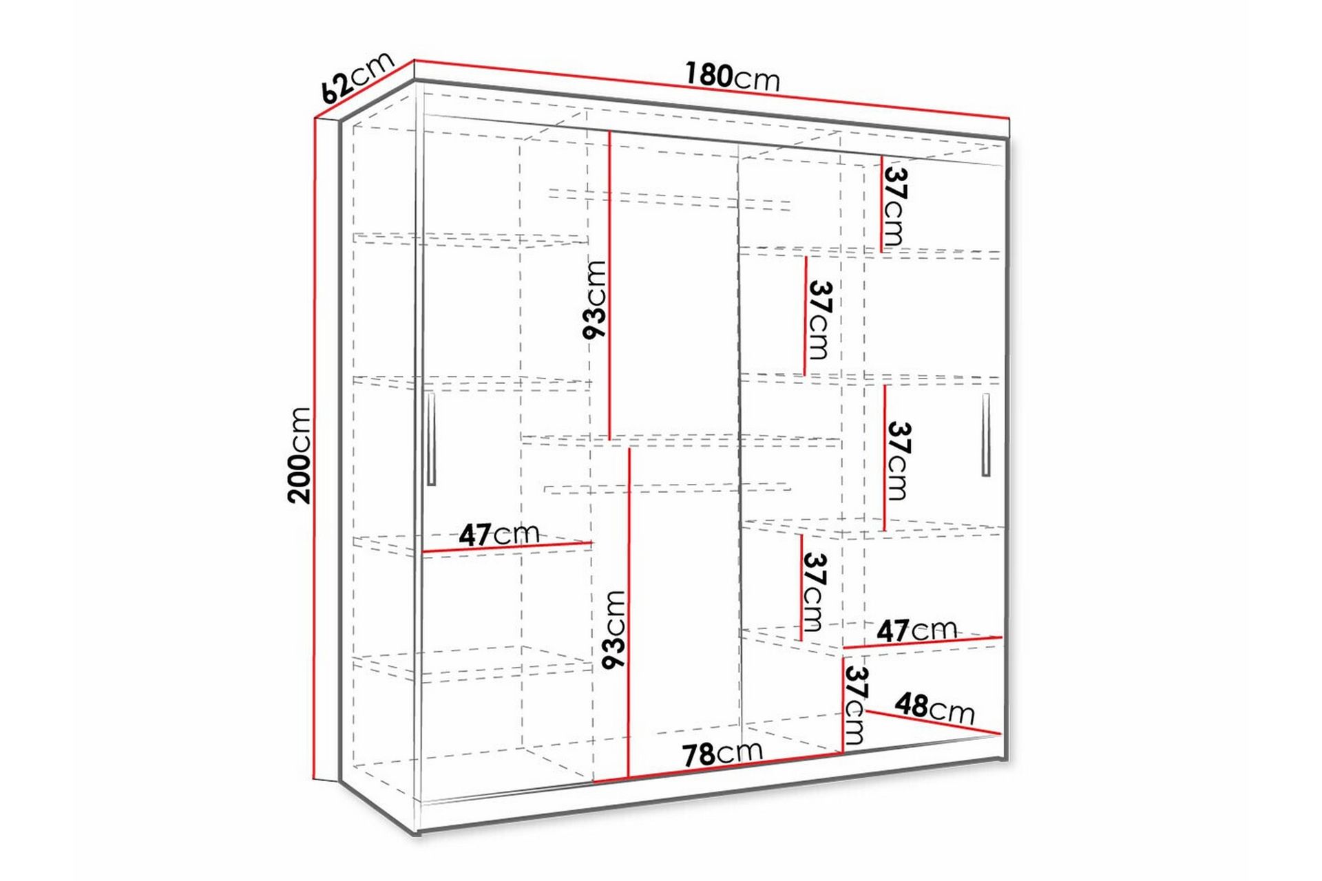Dunvegan Garderobe 180x200 cm - Svart - Møbler - Barnemøbler - Oppbevaring barnerom - Skap barnerom