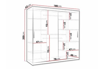 Dunvegan Garderobe 180x200 cm - Svart - Møbler - Barnemøbler - Oppbevaring barnerom - Skap barnerom