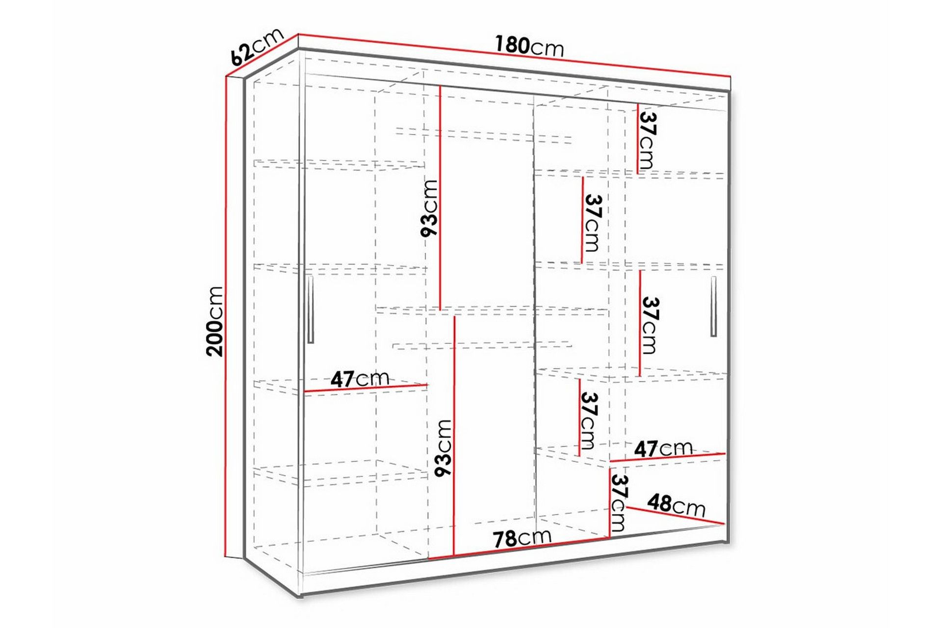 Dunvegan Garderobe 180x200 cm - Svart - Møbler - Barnemøbler - Oppbevaring barnerom - Skap barnerom