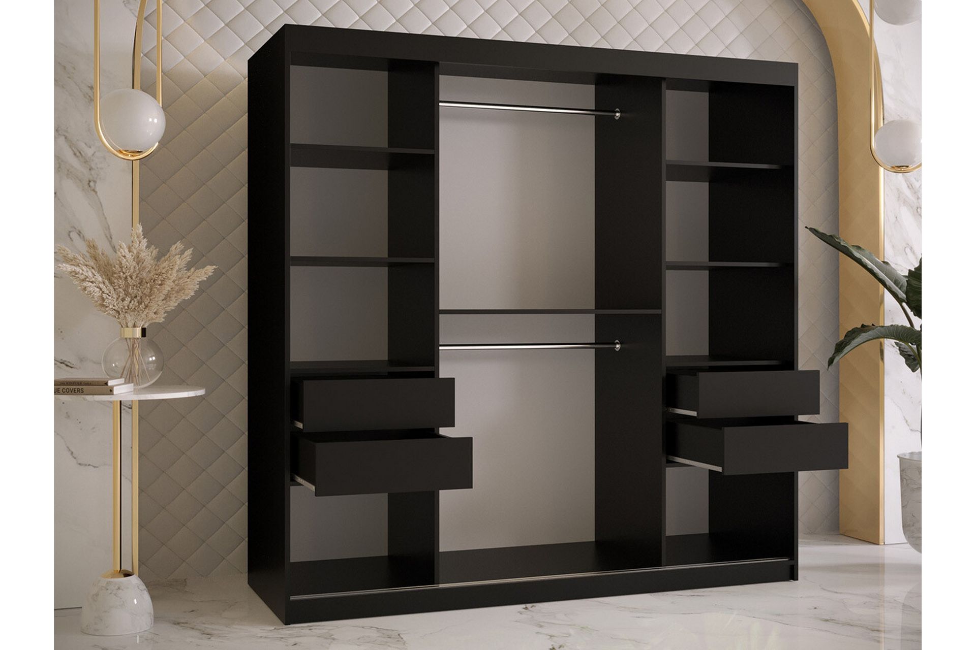 Dunvegan Garderobe 180x200 cm - Svart - Møbler - Barnemøbler - Oppbevaring barnerom - Skap barnerom