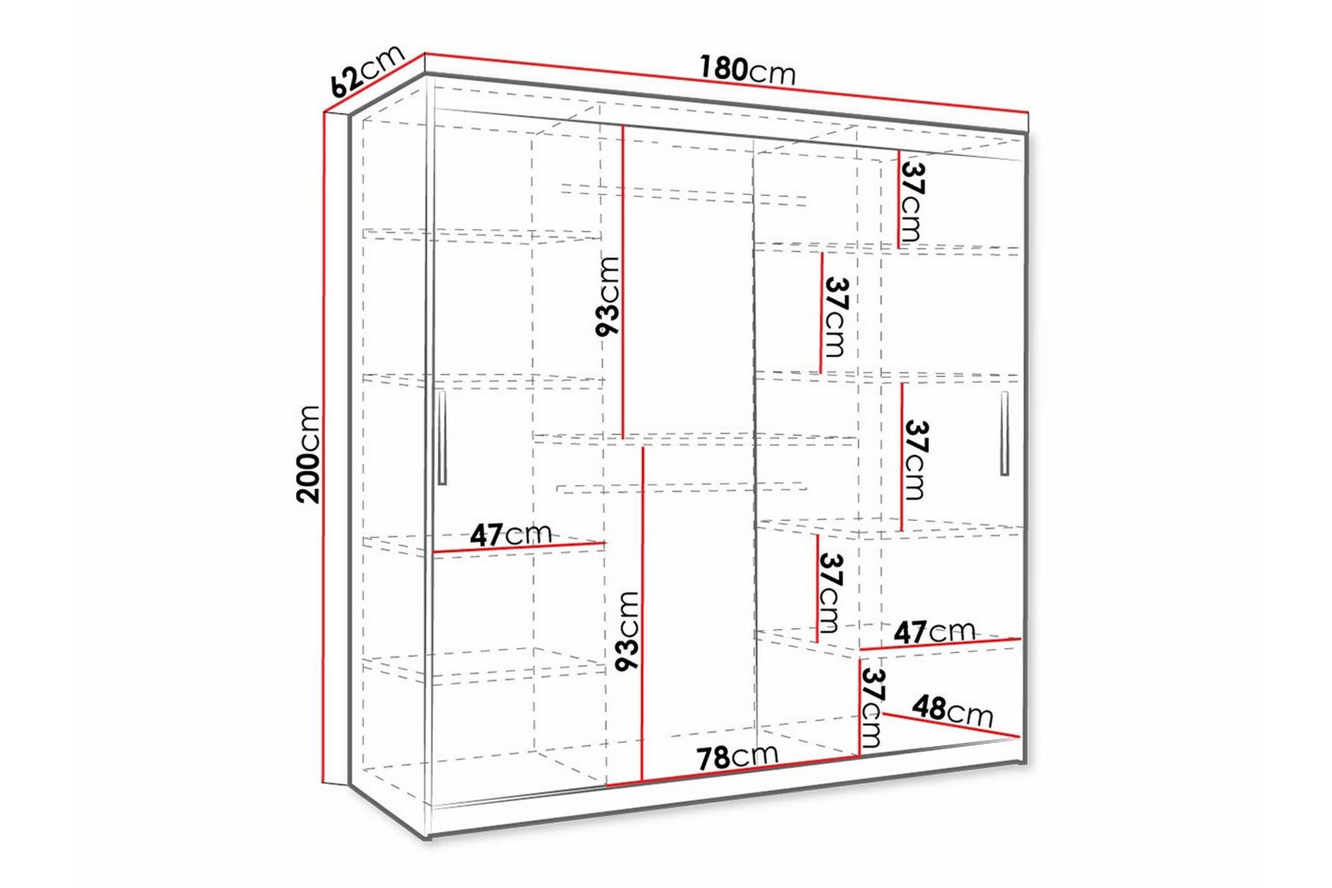 Dunvegan Garderobe 180x200 cm - Svart - Møbler - Barnemøbler - Oppbevaring barnerom - Skap barnerom