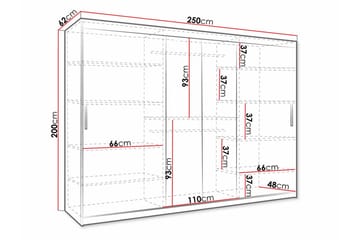 Dunvegan Garderobe 250x200 cm - Svart - Møbler - Barnem�øbler - Oppbevaring barnerom - Skap barnerom