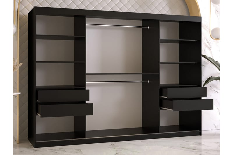 Dunvegan Garderobe 250x200 cm - Svart - Møbler - Barnemøbler - Oppbevaring barnerom - Skap barnerom