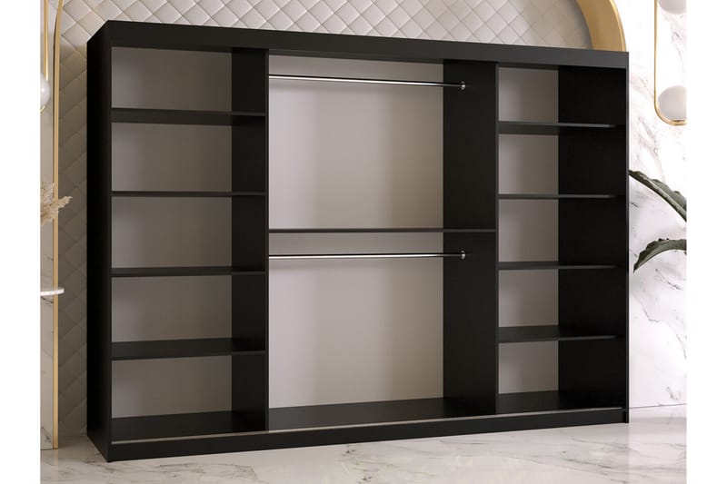 Dunvegan Garderobe 250x200 cm - Svart - Møbler - Barnemøbler - Oppbevaring barnerom - Skap barnerom