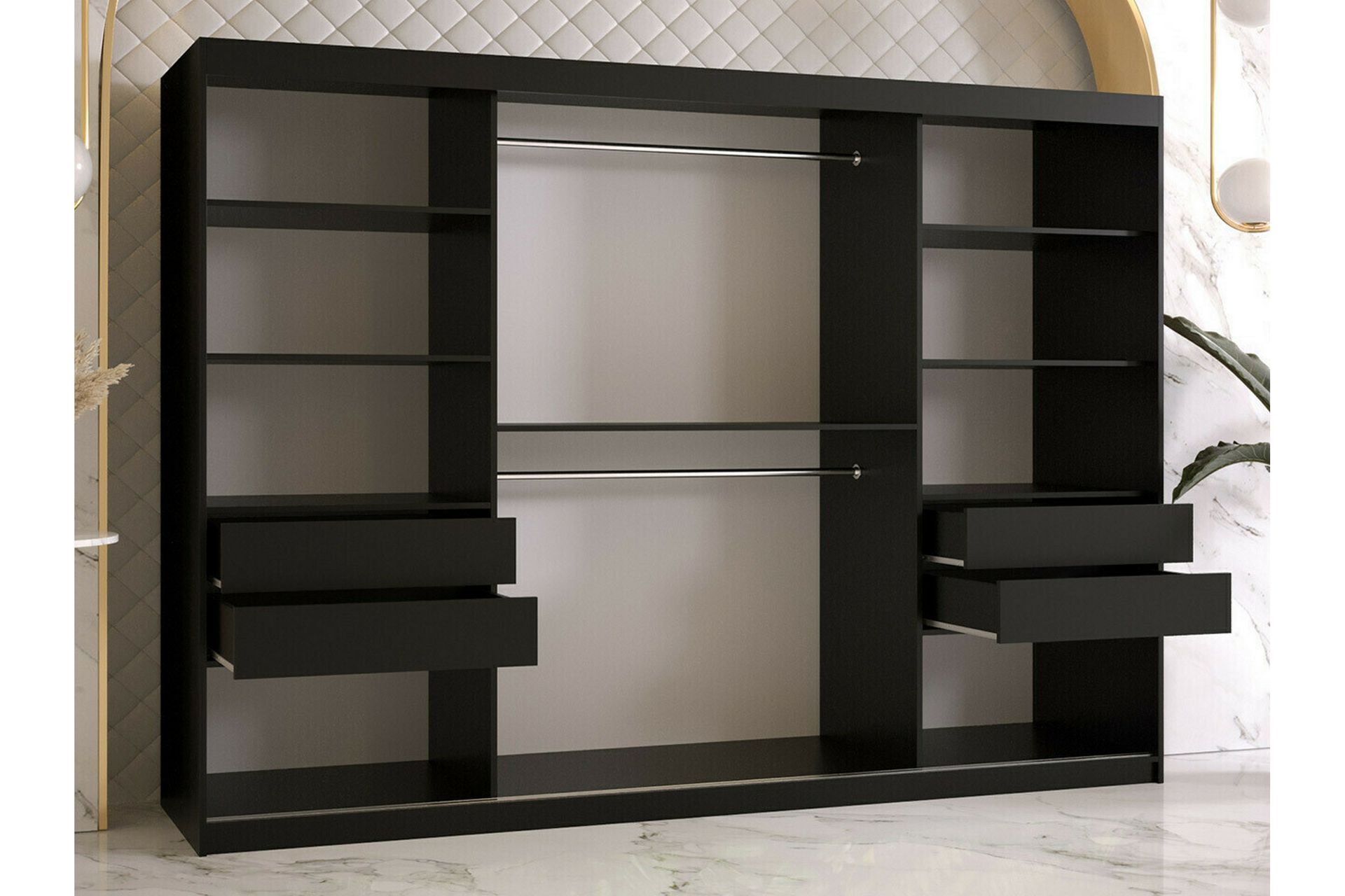Dunvegan Garderobe 250x200 cm - Svart - Møbler - Barnemøbler - Oppbevaring barnerom - Skap barnerom