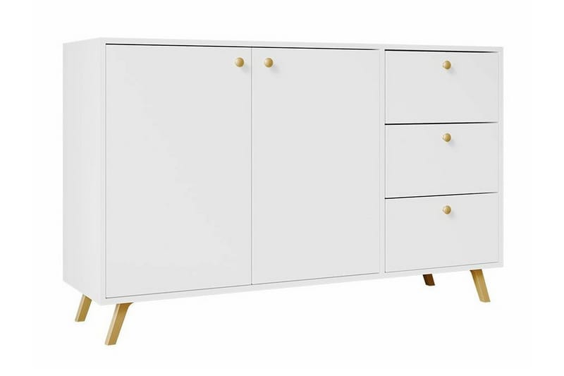 Emyvale Barnskap 138x86 cm - Hvid - Møbler - Barnemøbler - Oppbevaring barnerom - Skap barnerom