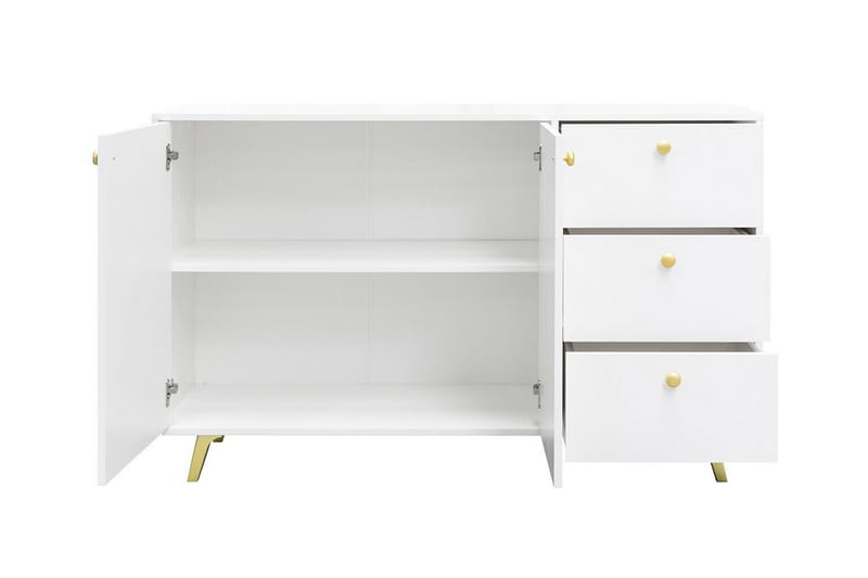 Emyvale Barnskap 138x86 cm - Hvid - Møbler - Barnemøbler - Oppbevaring barnerom - Skap barnerom