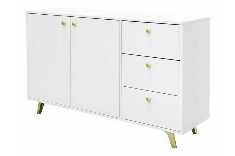 Emyvale Barnskap 138x86 cm - Hvid - Møbler - Barnemøbler - Oppbevaring barnerom - Skap barnerom