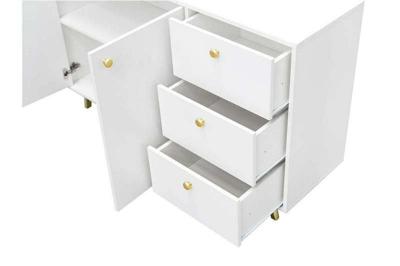 Emyvale Barnskap 138x86 cm - Hvid - Møbler - Barnemøbler - Oppbevaring barnerom - Skap barnerom